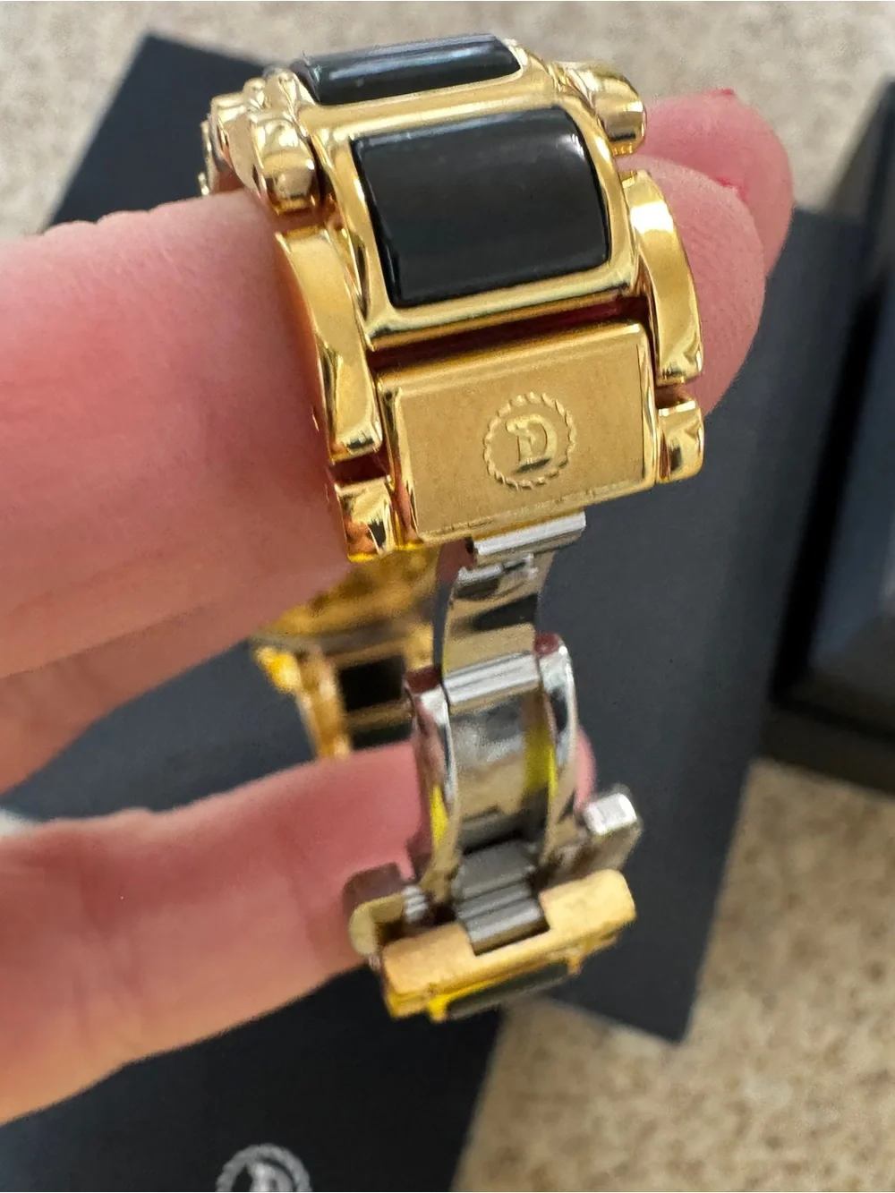 Diella Automatic Wristwatch Women’s Luxury Skeleton Gold Jade Waterproof AD6025L